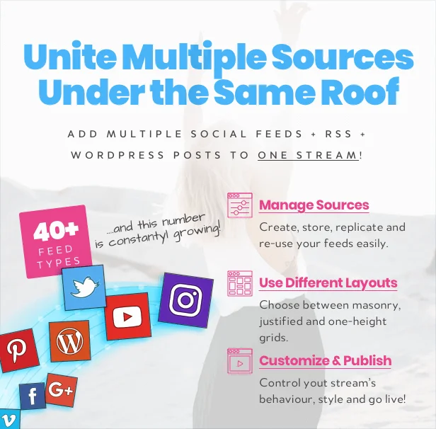 Tính năng Facebook Instagram Twitter Feed — WordPress Social Stream & Grid Gallery Plugin