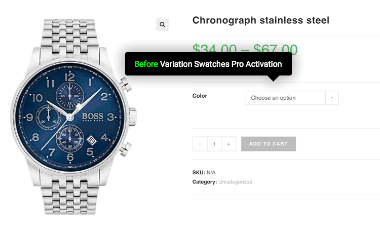 Tính năng WooCommerce Variation Swatches Pro Plugin