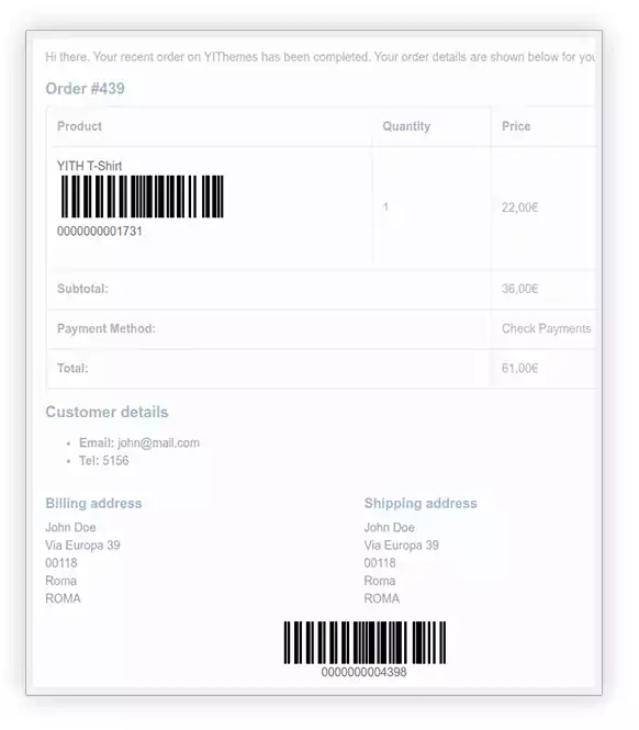 YITH WooCommerce Barcodes and QR Codes Premium v2.0.11 1 Tính năng YITH WooCommerce Barcodes Premium