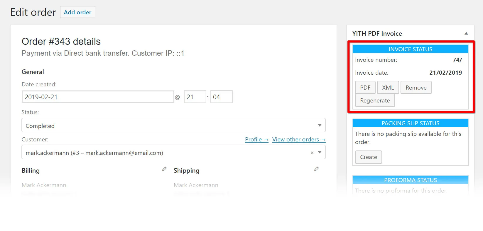 Tính năng yith woocommerce pdf invoice and shipping list premium