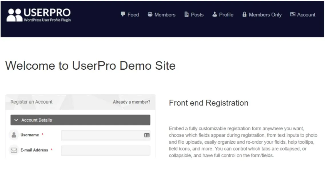 UserPRO Demo