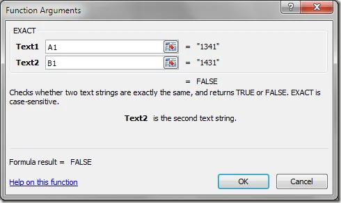 Cửa sổ đối số chức năng Excel
