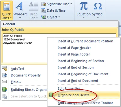 Sắp xếp và xóa menu Lựa chọn