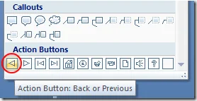 Nút hành động PowerPoint trước