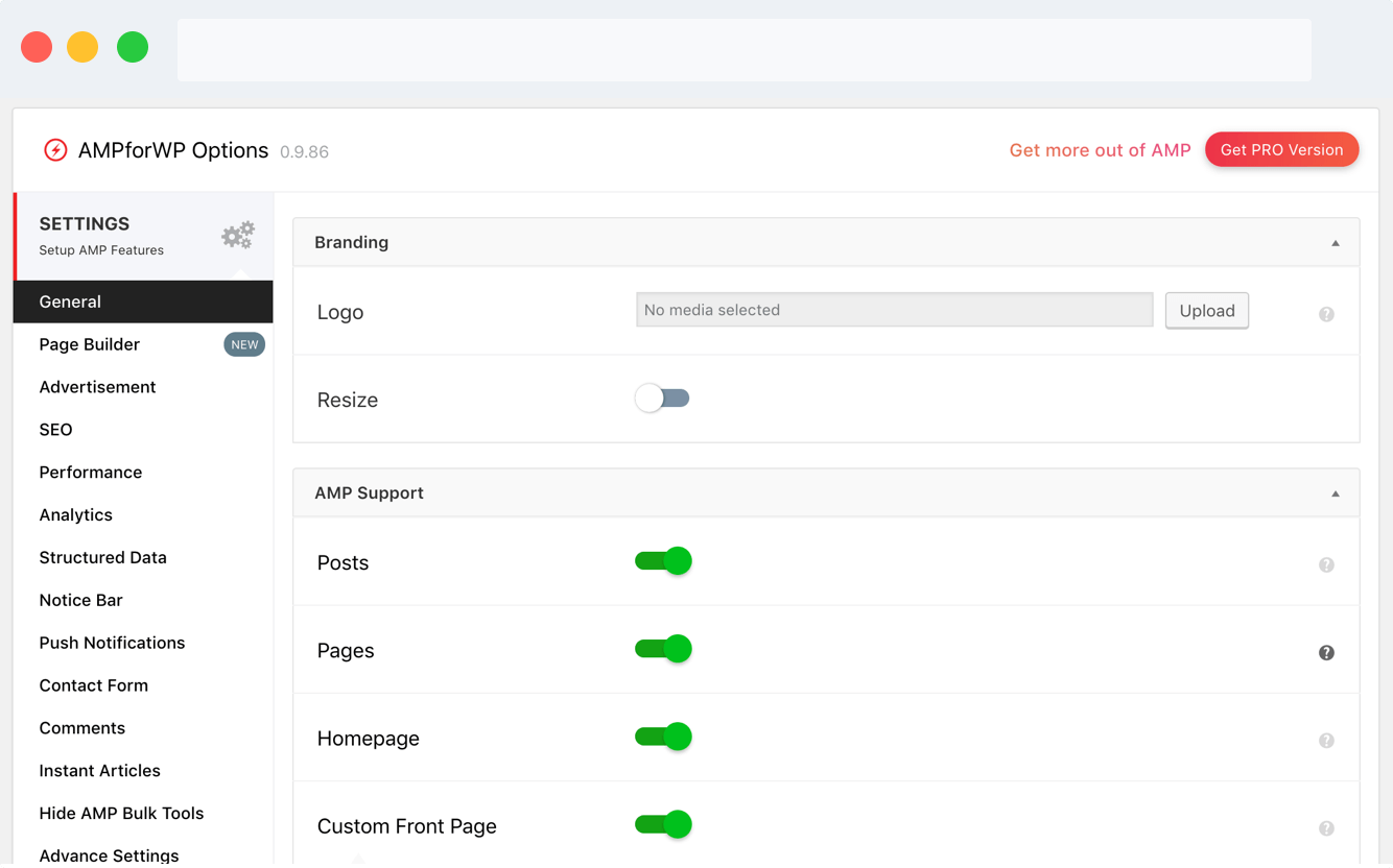 Tính năng AMP for WP Plugin