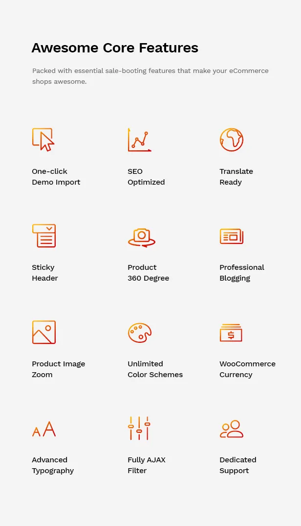 Tính năng Martfury theme