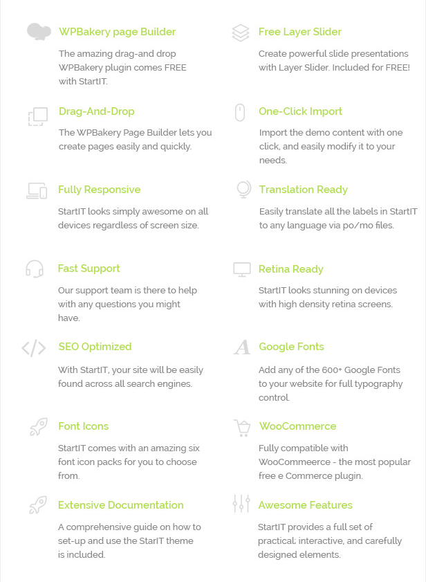 Tính năng StartIT - Fresh Startup Business Theme
