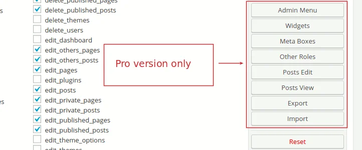 User Role Editor Pro v4.62.1 - Chỉnh sửa Vai trò người dùng WordPress 1 Tính năng User Role Editor Pro