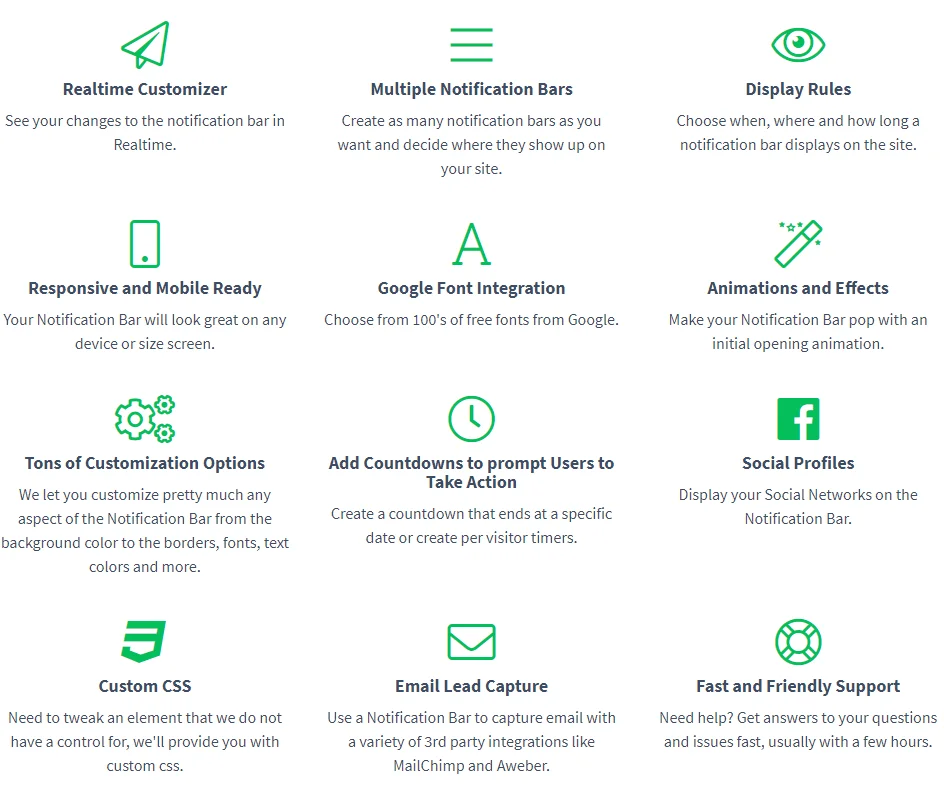Tính năng WordPress Notification Bar - SeedProd