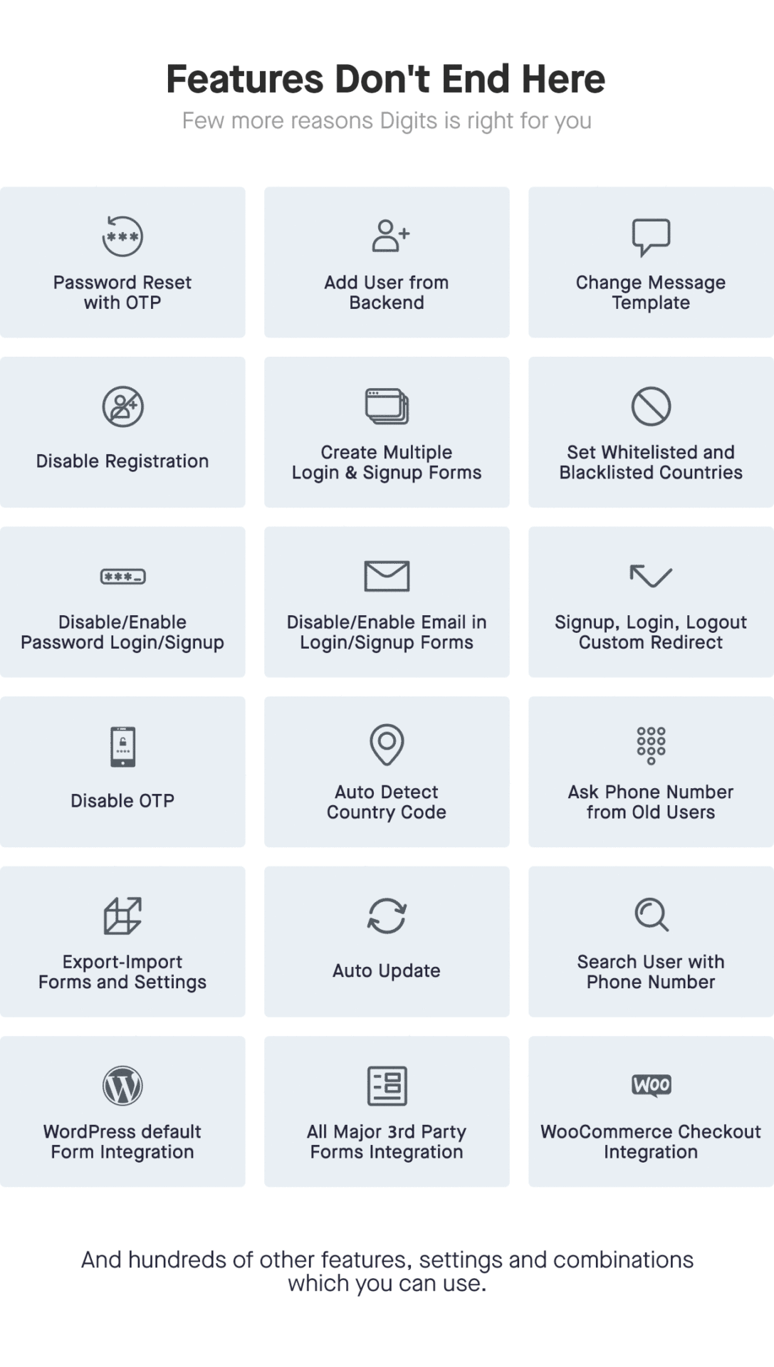 Tính năng nổi bật Digits WordPress Mobile Number Signup and Login