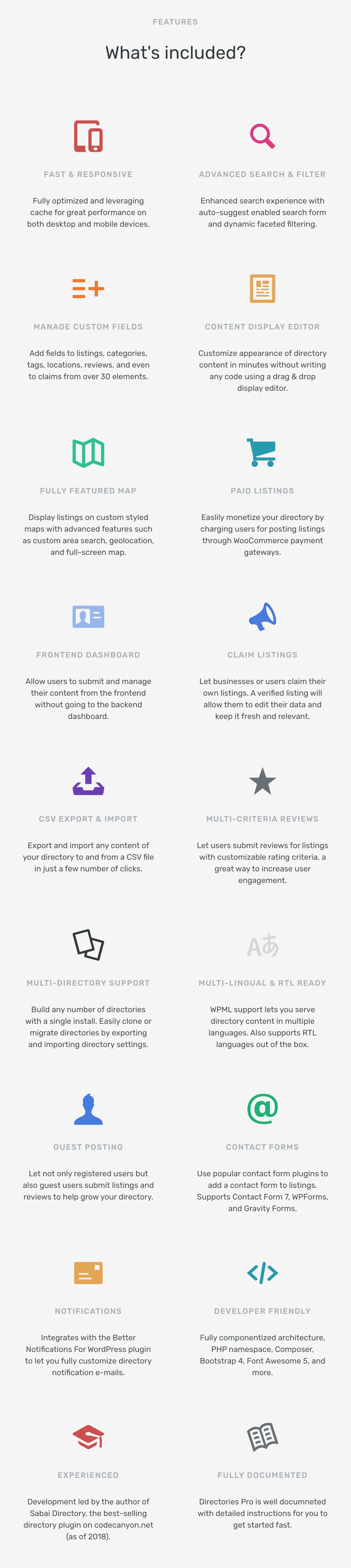 Directories Pro v1.3.91 (+Addons) - Plugin thư mục WordPress 1 Tính năng nổi bật Directories Pro plugin for WordPress