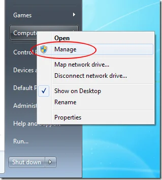 Quản lý máy tính Windwos 7 cho máy chiếu