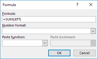 Cách tạo và sử dụng các công thức trong bảng trong Word 4 thêm từ công thức