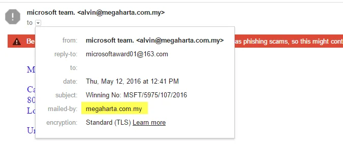 một email giả mạo khác