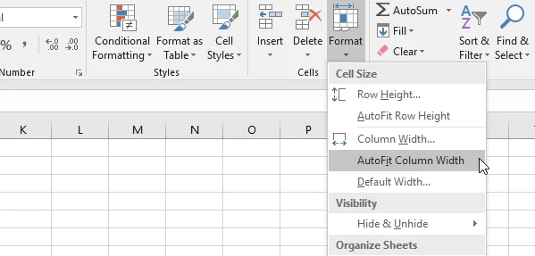Độ rộng cột AutoFit và chiều cao hàng trong Excel 2 Độ rộng cột AutoFit và chiều cao hàng trong Excel