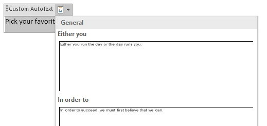 Cách tạo biểu mẫu có thể điền trong Word 14 kiểm soát khối xây dựng