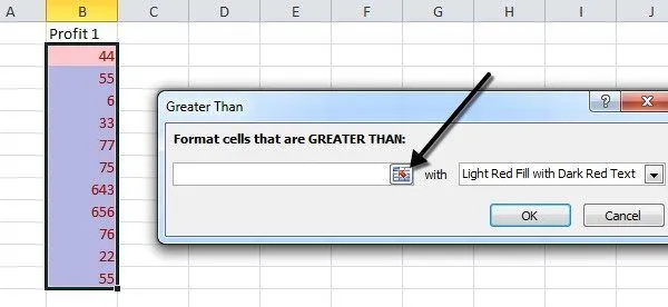 Định dạng các ô bằng cách sử dụng định dạng có điều kiện trong Excel 10 tham chiếu ô