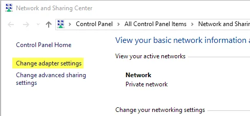 thay đổi cấu hình bộ chuyển đổi