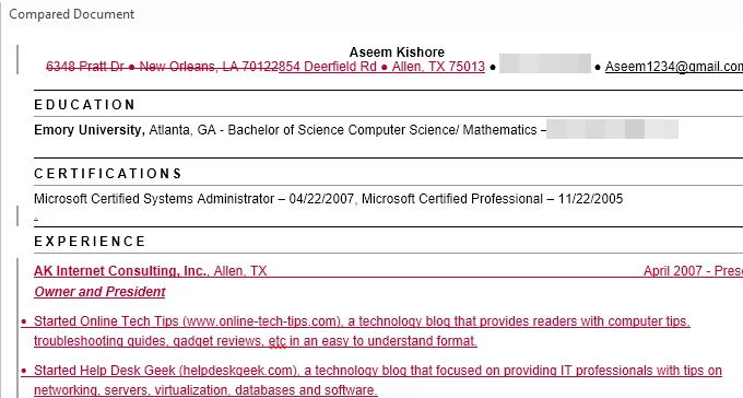 Cách sử dụng So sánh & Kết hợp tài liệu trong Word 5 so sánh tài liệu từ