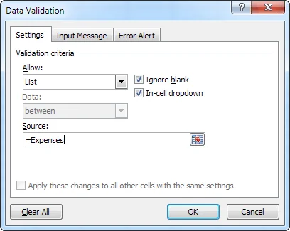 Tạo danh sách thả xuống trong Excel bằng xác thực dữ liệu 5 danh sách xác nhận dữ liệu