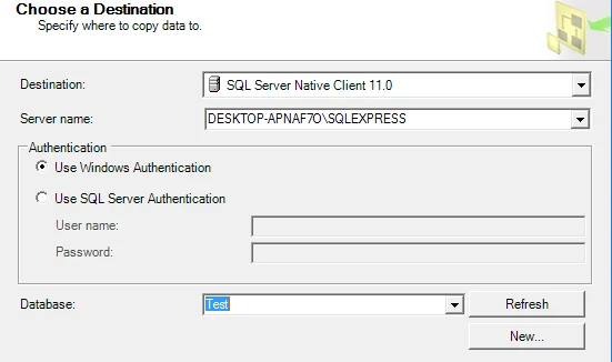 Di chuyển dữ liệu từ MS Truy cập vào cơ sở dữ liệu máy chủ SQL 6 cơ sở dữ liệu đích