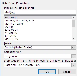 Cách tạo biểu mẫu có thể điền trong Word 10 thuộc tính chọn ngày