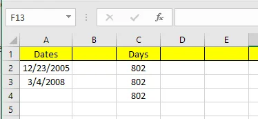 Cách trừ ngày trong Excel 1 ngày giữa ngày