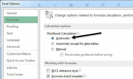 Sửa lỗi cho Cannont Làm trống Clipboard trong Office 1 tính toán tự động excel