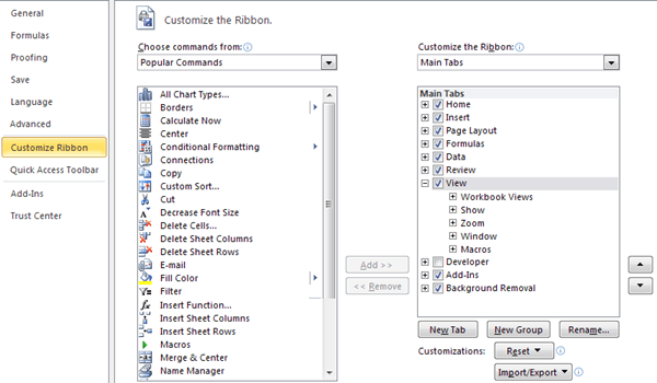 Hướng dẫn cơ bản về Microsoft Excel - Học cách sử dụng Excel (Phần 1) 4 excel tùy chỉnh ribbon