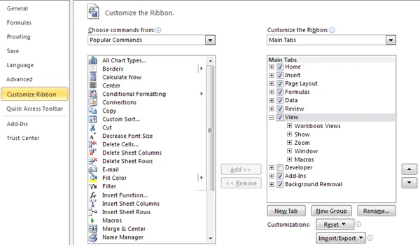 Hướng dẫn cơ bản về Microsoft Excel - Học cách sử dụng Excel (Phần 1) 4 excel tùy chỉnh ribbon