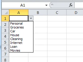 Tạo danh sách thả xuống trong Excel bằng xác thực dữ liệu 6 danh sách thả xuống excel
