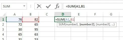 Sử dụng các hàm tóm tắt để tóm tắt dữ liệu trong Excel 2 tổng excel