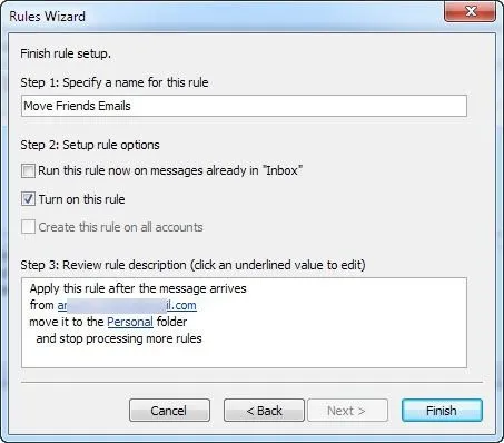 Tự động di chuyển email vào các thư mục trong Outlook bằng Rules 11 kết thúc quy tắc triển vọng