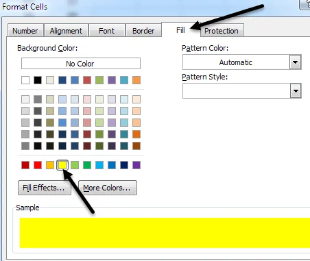 Hướng dẫn cơ bản về Microsoft Excel - Học cách sử dụng Excel (Phần 1) 12 định dạng ô điền vào tab