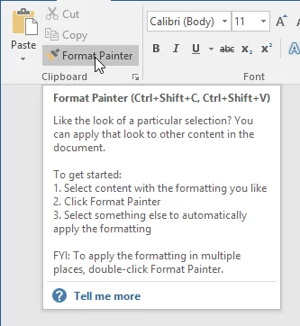 Sử dụng định dạng họa sĩ trong Word để sao chép và dán định dạng 3 định dạng công cụ họa sĩ