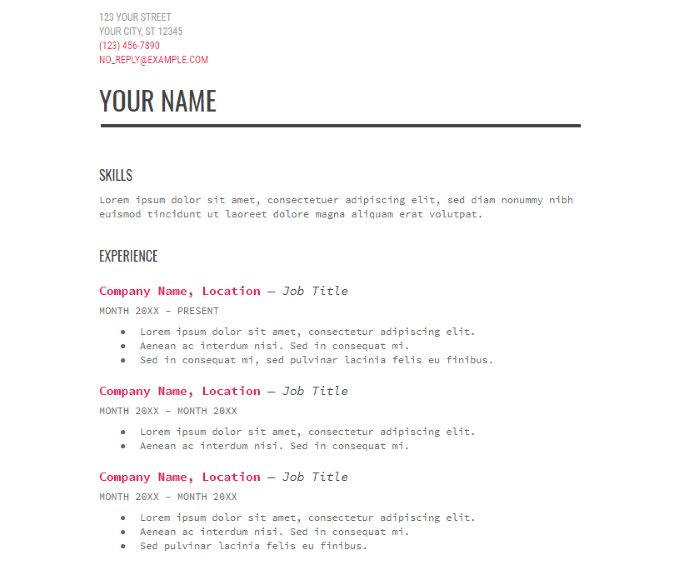 Cách sử dụng Google Docs Resume Template 5 Cách sử dụng Google Docs Resume Template
