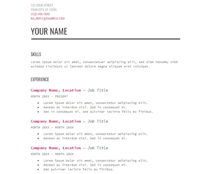 Cách sử dụng Google Docs Resume Template 5 Cách sử dụng Google Docs Resume Template