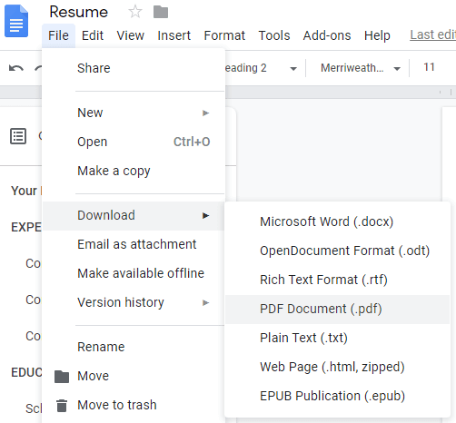 Cách sử dụng Google Docs Resume Template 7 Cách sử dụng Google Docs Resume Template