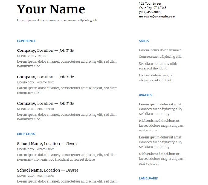 Cách sử dụng Google Docs Resume Template 4 Cách sử dụng Google Docs Resume Template