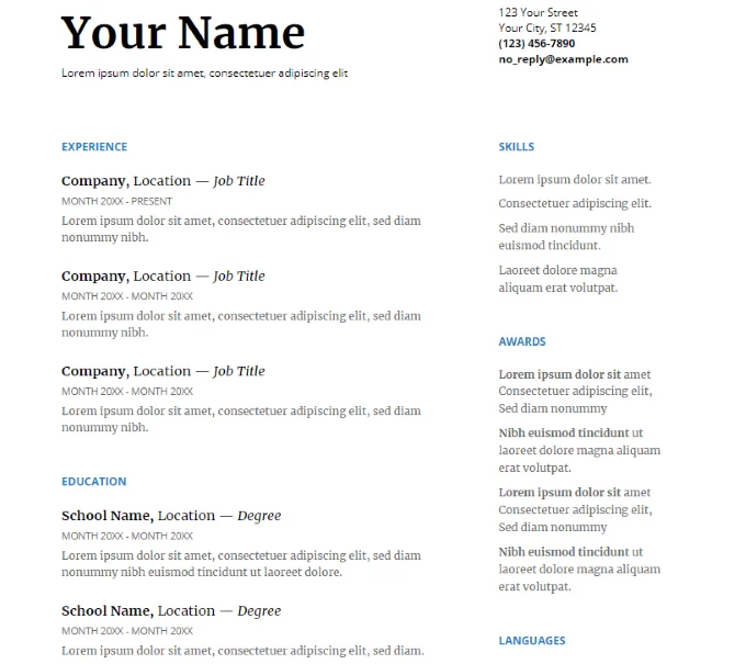 Cách sử dụng Google Docs Resume Template 4 Cách sử dụng Google Docs Resume Template