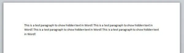 Ẩn văn bản và hiển thị văn bản ẩn trong Word 4 đoạn từ ẩn