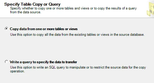 Di chuyển dữ liệu từ MS Truy cập vào cơ sở dữ liệu máy chủ SQL 7 làm thế nào để sao chép dữ liệu
