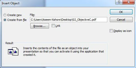 Chèn một tệp PDF vào PowerPoint 1 chèn đối tượng pdf