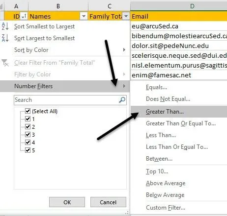 Cách lọc dữ liệu trong Excel 7 bộ lọc số excel