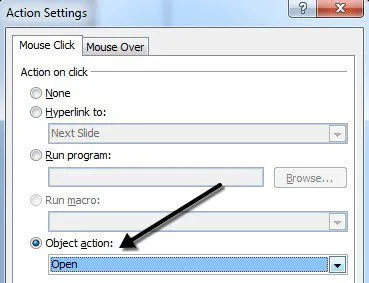 Chèn một tệp PDF vào PowerPoint 4 hành động đối tượng mở