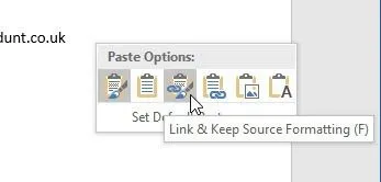 Chèn một bảng tính Excel vào một tài liệu Word 1 liên kết văn phòng 2016 excel