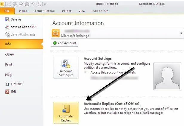 Cách đặt tin nhắn trong Outlook 1 ra khỏi văn phòng