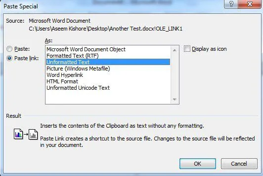 Hướng dẫn cơ bản để sửa chữa tệp Word bị hỏng 9 dán liên kết