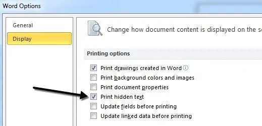 Ẩn văn bản và hiển thị văn bản ẩn trong Word 10 in văn bản ẩn