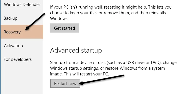 Truy cập BIOS & Thay đổi thứ tự khởi động cho mọi phiên bản Windows 5 phục hồi khởi động lại ngay bây giờ
